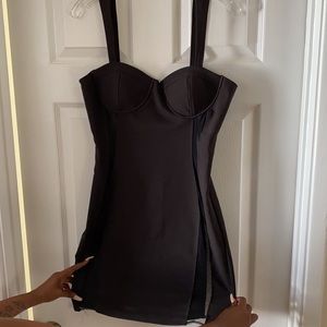 Little black peel a boo dress